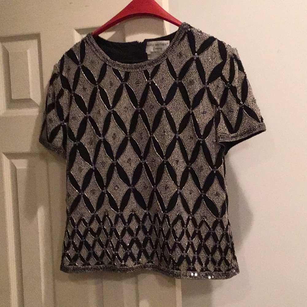 Vintage papell boutique jeweled top.